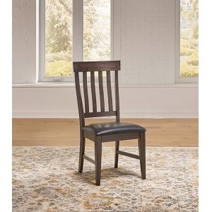 A-America - Bremerton Slatback Side Chair with Upholstered Seating, Warm Grey Finish (Set of 2) - BRMWG2432