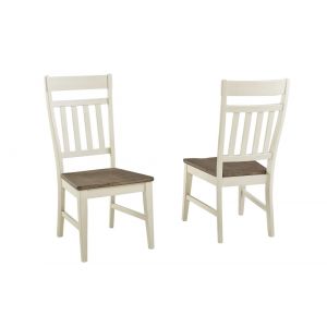 A-America - Bremerton Splatback Side Chair with Wood Seating, Saddledust-Oyster Finish - (Set of 2) - BRMSO2352