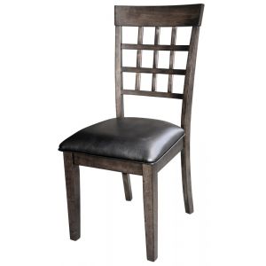 A-America - Bristol Point Lattice Back Side Chair in Warm Grey Finish - (Set of 2) - BTLWG2732