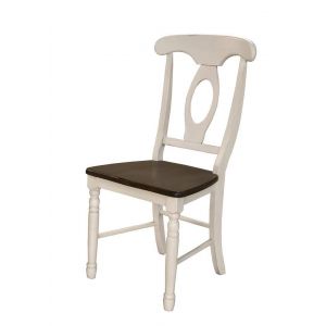 A-America - British Isles Napoleon Side Chair in Chalk-Cocoa Bean Finish - (Set of 2) - BRICO2852