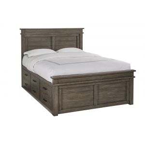 A-America - Glacier Point Queen Captains Bed, Greystone Finish - GLPGR5051