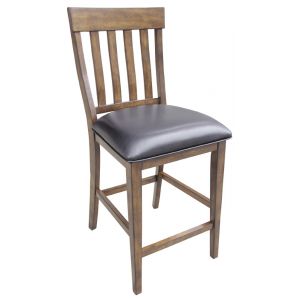 A-America - Mariposa Slatback Counter Chair with Upholstered Seat in Rustic Whiskey Finish - (Set of 2) - MRPRW365K