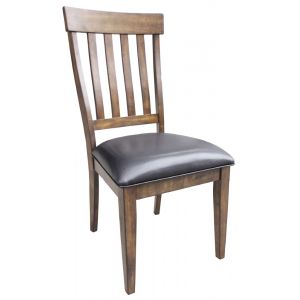 A-America - Mariposa Slatback Side Chair with Upholstered Seat in Rustic Whiskey Finish - (Set of 2) - MRPRW265K