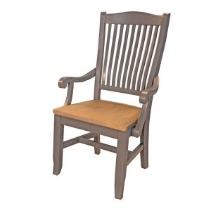 A-America - Port Townsend Slatback Arm Chair with Wood Seating - (Set of 2) - POTSP2662