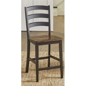 A-America - Stormy Ridge Ladderback Counter Height Chair with Wood Seat - (Set of 2) - STOBL3552