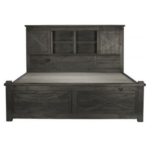 A-America - Sun Valley Queen Storage Bed with Integrated Bench, Charcoal Finish - SUVCL5031