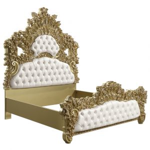 ACME Furniture - Bernadette Eastern King Bed - White & Gold - BD01474EK