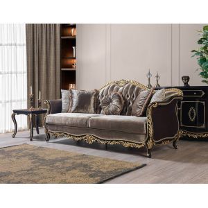 ACME Furniture - Betria Sofa w/5 Pillows - Light Green Velvet - Gold & Black - LV01887_CLOSEOUT