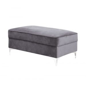 ACME Furniture - Bovasis Ottoman - Gray Velvet - LV00369
