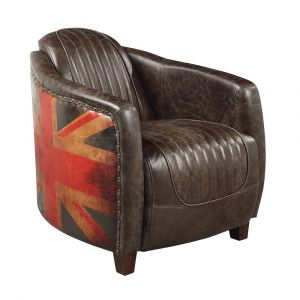 ACME Furniture - Brancaster Chair - Antique Slate Top Grain Leather - LV01811