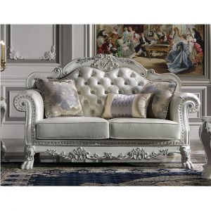 ACME Furniture - Dresden Loveseat w/3 Pillows - Synthetic Leather & Bone White - LV01689