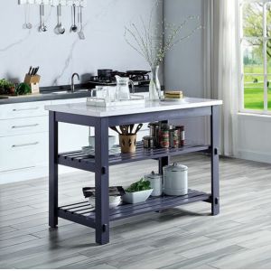 ACME Furniture - Enapay Kitchen Island - Nature Marble Top & Gray - AC00305