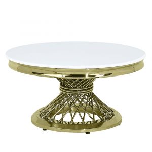 ACME Furniture - Fallon Coffee Table - Engineering Stone & Gold - LV01957