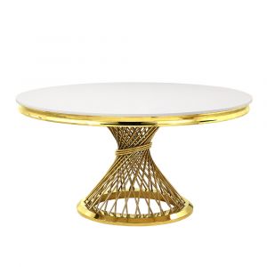 ACME Furniture - Fallon Dining Table - Engineering Marble & Mirrored Gold - DN01189