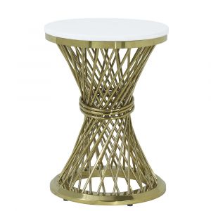 ACME Furniture - Fallon End Table - Engineering Stone & Gold - LV01958