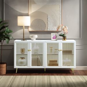 ACME Furniture - Gaerwn Console Cabinet w/LED - White High Gloss - AC01939