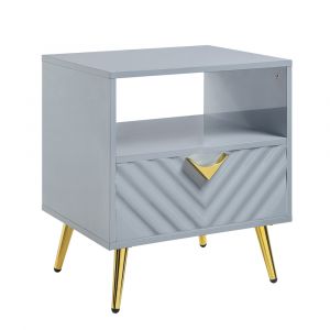 ACME Furniture - Gaines End Table - Gray High Gloss - LV01136