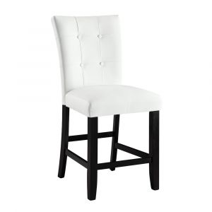 ACME Furniture - Hussein Counter Height Chair (Set of 2) - White Synthetic Leather & Black - DN01445
