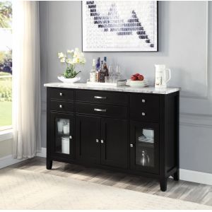 ACME Furniture - Hussein Server w/Marble Top - Natural Marble & Black - DN01448