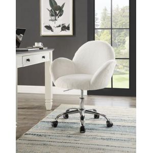 ACME Furniture - Jago Office Chair - White Lapin & Chrome - OF00119