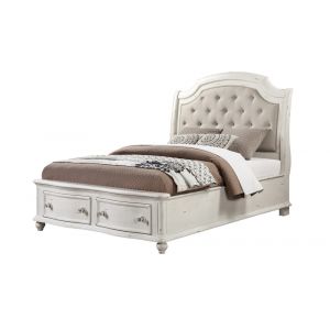 ACME Furniture - Jaqueline Queen Bed - Gray Linen & Antique White - BD01433Q