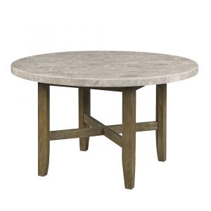 ACME Furniture - Karsen Round Dining Table - Natural Marble & Rustic Oak - DN01449