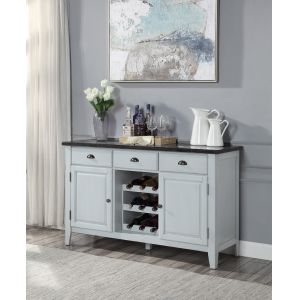 ACME Furniture - Lanton Server w/Marble Top - Natural Marble & Antique White - DN01453
