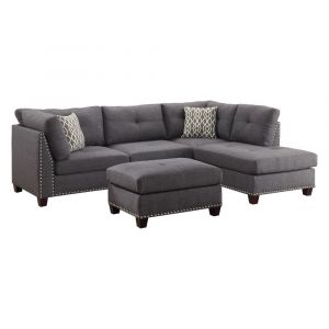 ACME Furniture - Laurissa Sectional Sofa & Ottoman (2 Pillows) - 54385