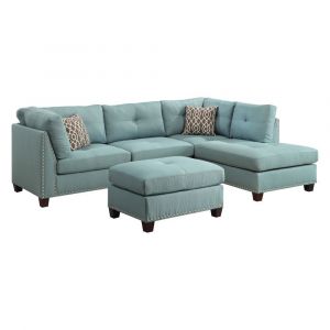 ACME Furniture - Laurissa Sectional Sofa & Ottoman (2 Pillows) - 54395