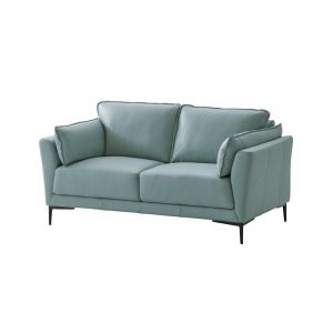 ACME Furniture - Mesut Loveseat - Light Blue Top Grain Leather & Black - LV02388