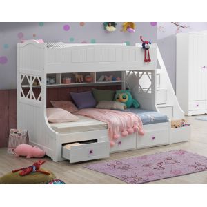 ACME Furniture - Meyer Twin/Full Bunk Bed w/Storage Ladder & Drawers - 38150