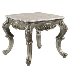 ACME Furniture - Miliani End Table - Natural Marble & Antique Bronze - LV01784