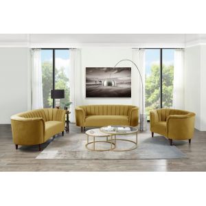 ACME Furniture - Millephri Loveseat - Olive Yellow Velvet - LV00164