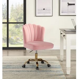 ACME Furniture - Moyle Office Chair - Rose Quartz Velvet & Gold - OF00116