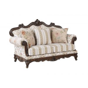 ACME Furniture - Nayla Loveseat w/3 Pillows - Pattern & Walnut - LV01274