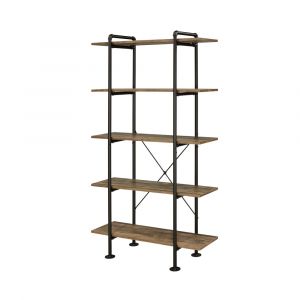ACME Furniture - Nefo Bookshelf - Rustic Oak & Black - OF00172