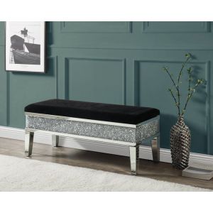 ACME Furniture - Noralie Bench w/Storage - Mirrored & Faux Diamonds - AC00535