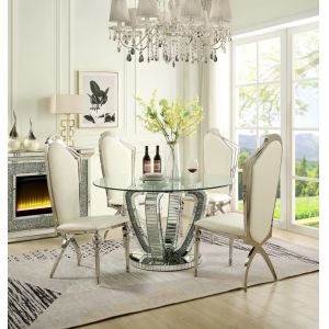 ACME Furniture - Noralie Dining Table - Mirrored & Faux Diamonds - DN00717
