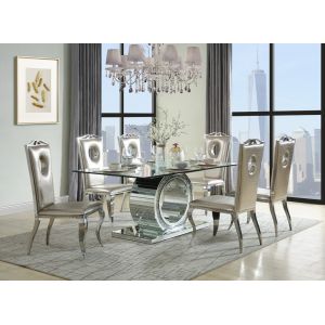 ACME Furniture - Noralie Dining Table - Mirrored & Faux Diamonds - DN00720