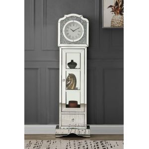 ACME Furniture - Noralie Grandfather Clock - Mirrored & Faux Diamonds - AC00309