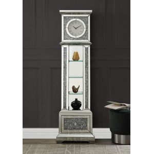 ACME Furniture - Noralie Grandfather Clock w/LED - Mirrored & Faux Diamonds - AC00348