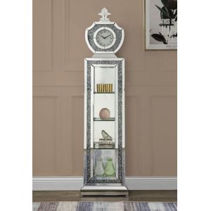 ACME Furniture - Noralie Grandfather Clock w/LED - Mirrored & Faux Diamonds - AC00351