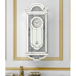 ACME Furniture - Noralie Wall Clock - Mirrored & Faux Diamonds - AC00419