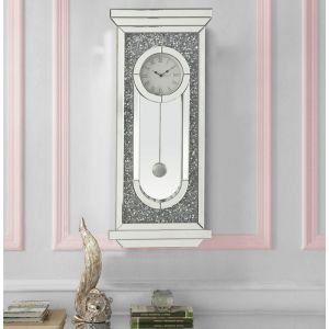 ACME Furniture - Noralie Wall Clock - Mirrored & Faux Diamonds - AC00422
