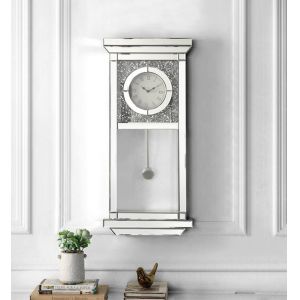 ACME Furniture - Noralie Wall Clock - Mirrored & Faux Diamonds - AC00423