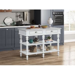 ACME Furniture - Rorratt Kitchen Island - Marble Top & White - AC00186