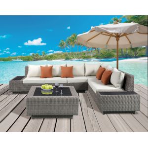 ACME Furniture - Salena Patio Sectional & Cocktail Table - 45020