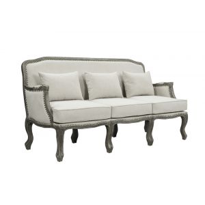 ACME Furniture - Tania Sofa w/3 Pillows - Cream Linen & Brown - LV01130
