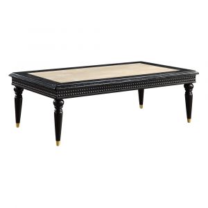 ACME Furniture - Tayden Coffee Table w/Marble Top - Natural Marble Top & Black - LV01158