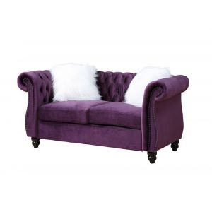 ACME Furniture - Thotton Loveseat w/2 Pillows - Purple Velvet - LV00341